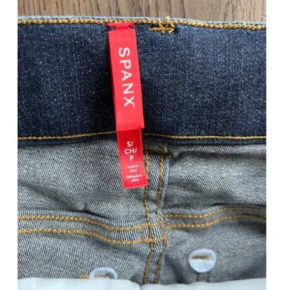Spanx Ankle Skinny Pull-On Denim Jeans Size S Slimming Stretch Jeggings Blue - Picture 4 of 7